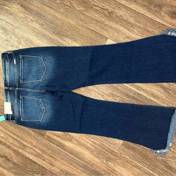 Kancan NWT Dark Wash Mid Rise Boot Cut Flare Distressed 11 / 29 - Picture 9 of 9